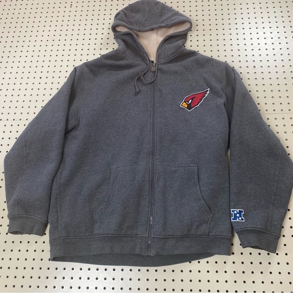 NFL Pro Line Football Arizona Cardinals  Zip Up Hooded Jacket Sherpa Lined XL